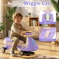 thumbnail image 5 of Ktaxon Electric Wiggle Car with Pedal for Kids, 2 Speed Ride-On Car Toy, 12V Rechargeable Battery, Anti-Rollover, Flashing Wheels, Bluetooth, Colorful lights, for Ages 3+, Purple Pink, 5 of 8