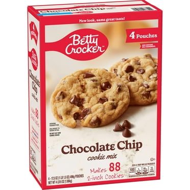 Betty Crocker Chocolate Chip OIF8 Cookie Mix, 4 Pouches, Makes 88 Cookies, 4 lb. 6 oz.