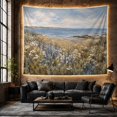 thumbnail image 6 of Wildflower Meadow with Coastal Horizon in Calming Impressionist Style for Nature Lovers, Seascape Wall Art Housewarming Gift, Tapestry Wall Hanging for Living Room and Bedroom, 6 of 7