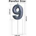 thumbnail image 2 of Black number 9 candle, 9 birthday candle, 3D Diamond Birthday Number Candles are suitable for digital candle cake topper decorations for weddings, anniversaries and birthday celebrations, 2 of 5