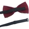 thumbnail image 1 of Pajaritas de dos capas con bordes de metal dorado preatadas para hombre (rojo vino) ZefeiWu 8390612577185, 1 of 1