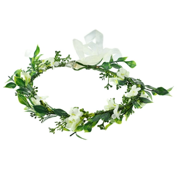Green Flower Crown Flower Headband Headdress Photo Props for Women Bohemian Wreath for Wedding Green
