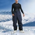thumbnail image 2 of Xfvqtps Men Snow Pants Ski Bibs Snowboarding Raise Waistband Elastic Trouser Leg Adjustable Straps Thermal Warm Waterproof Winter Overalls Navy, 2 of 9