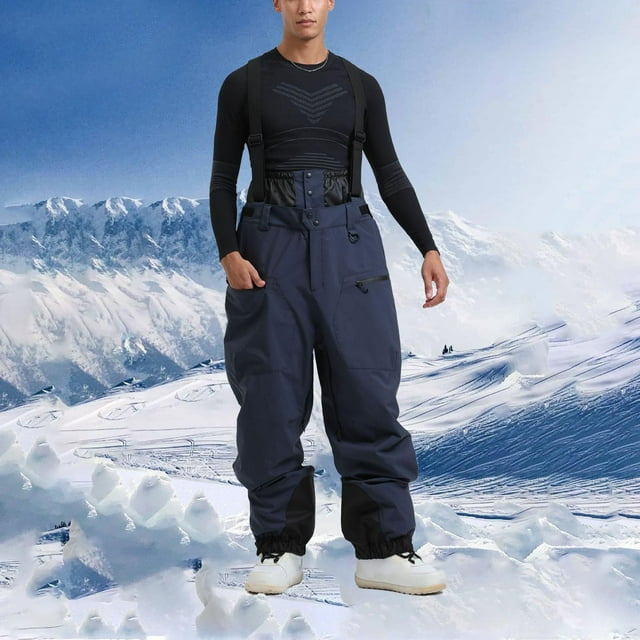 Pantalones largos de esquí para hombre y mujer, con acolchado grueso, cálidos, de una sola tabla y de doble tabla, resistentes al viento, de invierno, de poliéster.
