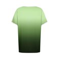 thumbnail image 4 of Blusas para las Mujeres Casual, Rayas Impresas Patchwork Manga Corta Cuello Redondo Top Hecho de 95% Poliéster 5% Spandex para el Verano, Tops Cortos para las Mujeres, 4 of 4