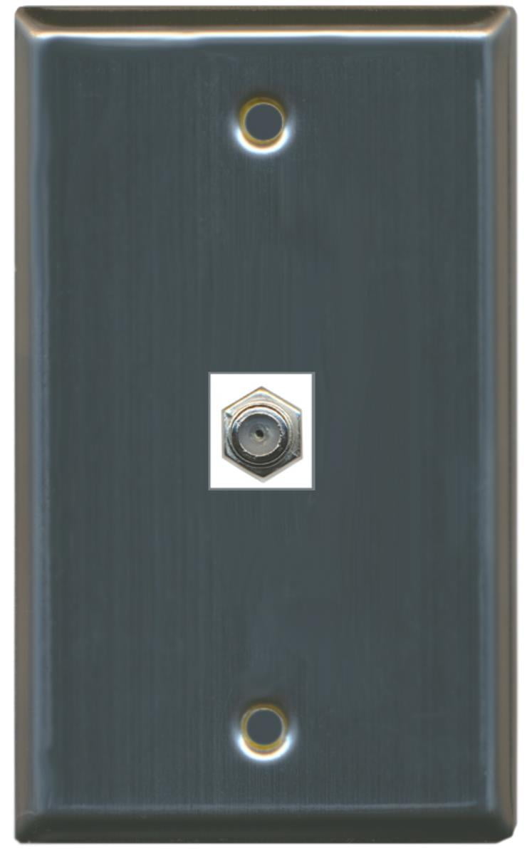 RiteAV Coax Cable TV Wall Plate 1 Gang Flat Stainless Steel Walmart