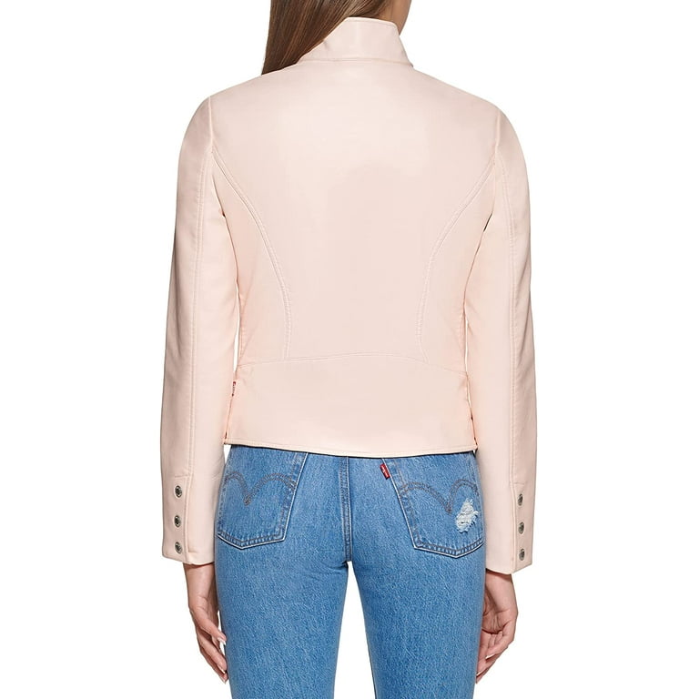 Levi's pink leather jacket sales
