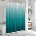 thumbnail image 5 of Teal Ombre Shower Curtain Set - Small 36" x 72" Washable Bathtub Curtain with 12 Hooks, Contemporary Gradient Abstract Art Waterproof Fabric Stall Shower Curtains for Bathroom/Bathtub Décor, 5 of 6