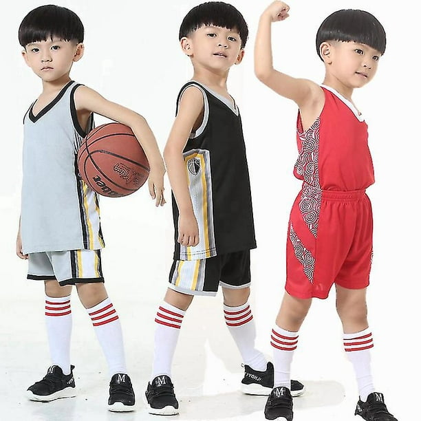Kids Basketball Jersey Sets Uniforms Kits Child Boys Girls Sports Clothing  Breathable Youth Training Basketball Jerseys Shorts Xl Black