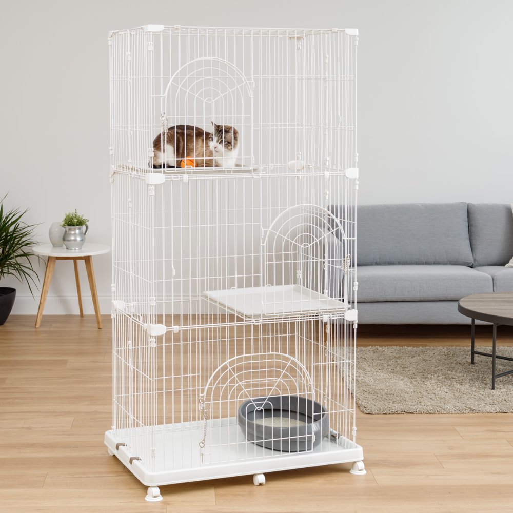 IRIS 3Tier Wire Pet Cage, White
