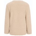 thumbnail image 3 of Solid Color Plush Sweater for Womens Plus Size Coat Pockets Outerwear Buttons Cardigan, 3 of 7