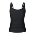 thumbnail image 4 of Jdkau Womens Tankini Tops Tummy Control Bathing Suit Top Square Neck Modest Swim Tank Tops No Bottom（Black,XXL）, 4 of 5