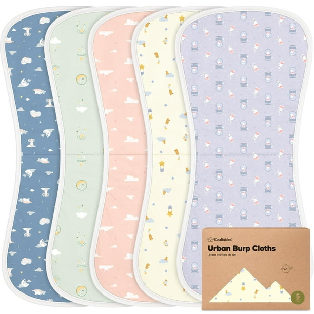 Towel KeaBabies, paño de algodón orgánico para eructos para bebés, 21 x 27 cm, paquete de 5