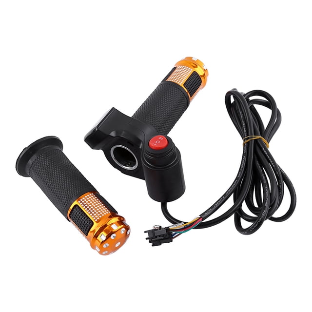 M Buder Puños de Acelerador Giratorio de 3 Velocidades con Pantalla LED para Bicicleta Eléctrica, Ajuste Universal, 1.8 m / 70.9 inches, Color Dorado
