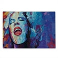thumbnail image 2 of Jazz Music Cutting Board, Illustration of Singer on Grunge Background Performing Singing Woman Image, Decorative Tempered Glass Cutting and Serving Board, Large Size, Blue Purple Red, by Ambesonne, 2 of 5