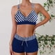 thumbnail image 1 of Trajes de baño Amzcrzy Tankini para mujer, trajes de baño, traje de baño, traje de baño de verano para mujer, traje de baño estampado de talla grande, traje de baño dividido, azul oscuro, 2XL, 1 of 6