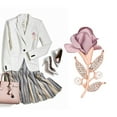 thumbnail image 4 of Rose Brooch Pin, Light Purple Brooch Retro  For Holiday, 4 of 8