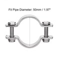 thumbnail image 3 of Uxcell 304 Stainless Steel Wall Mount Ceiling Mount Pipe Support for 46mm Pipe 2 Pack, 3 of 6