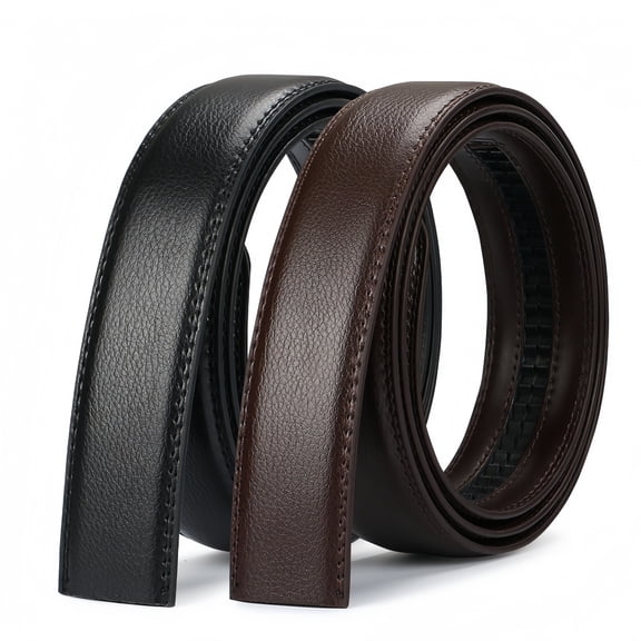Mens Leather Ratchet Belt Strap Only 1 3/8" to Fit Adjustable Without Buckle Replacement Strap Suitable for 40MM Slide Buckle Length 51"