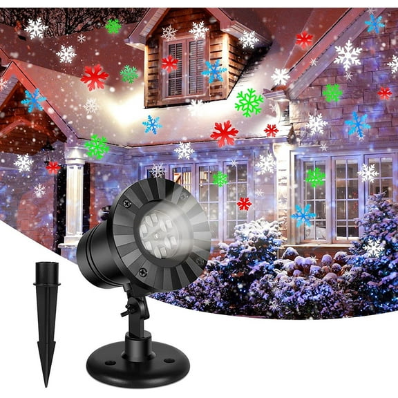 TOPCHANCES Upgraded Christmas Projector Lights LED Colorful Snowflakes Landscape Lights For Xmas Party Outdoor Indoor Decoration