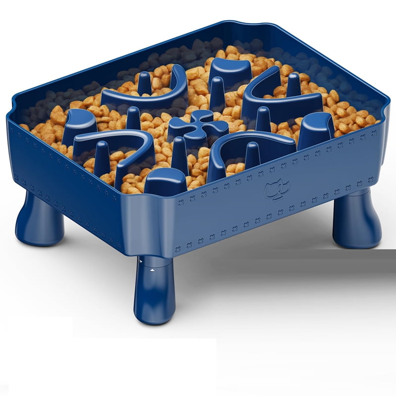 Slow Feeder Dog Bowls,2 in 1 Dog Puzzle Slow Feeder for Large Breed, Maze Elevated Dog Food Bowl Anti-Choking