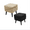 Beige+Deep Black, variant on Seat Mate The Ultimate Pet Friendly Multi Functional Ottoman Ramp with Frame and Ergonomic Design, Cat Dog Steps Ramp Pet Steps （with a 0wala Cup )