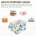 thumbnail image 6 of Yayeee Collapsible Cube Storage Bin with Lid Fabric Closet Decorative Basket with Handles, Light Blue Lemon, 6 of 7