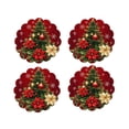 thumbnail image 2 of 4 Pack Christmas Themed Round Placemats,Washable Heat Resistant Table Mats, Holiday Dinner Party Table Decor, 2 of 6