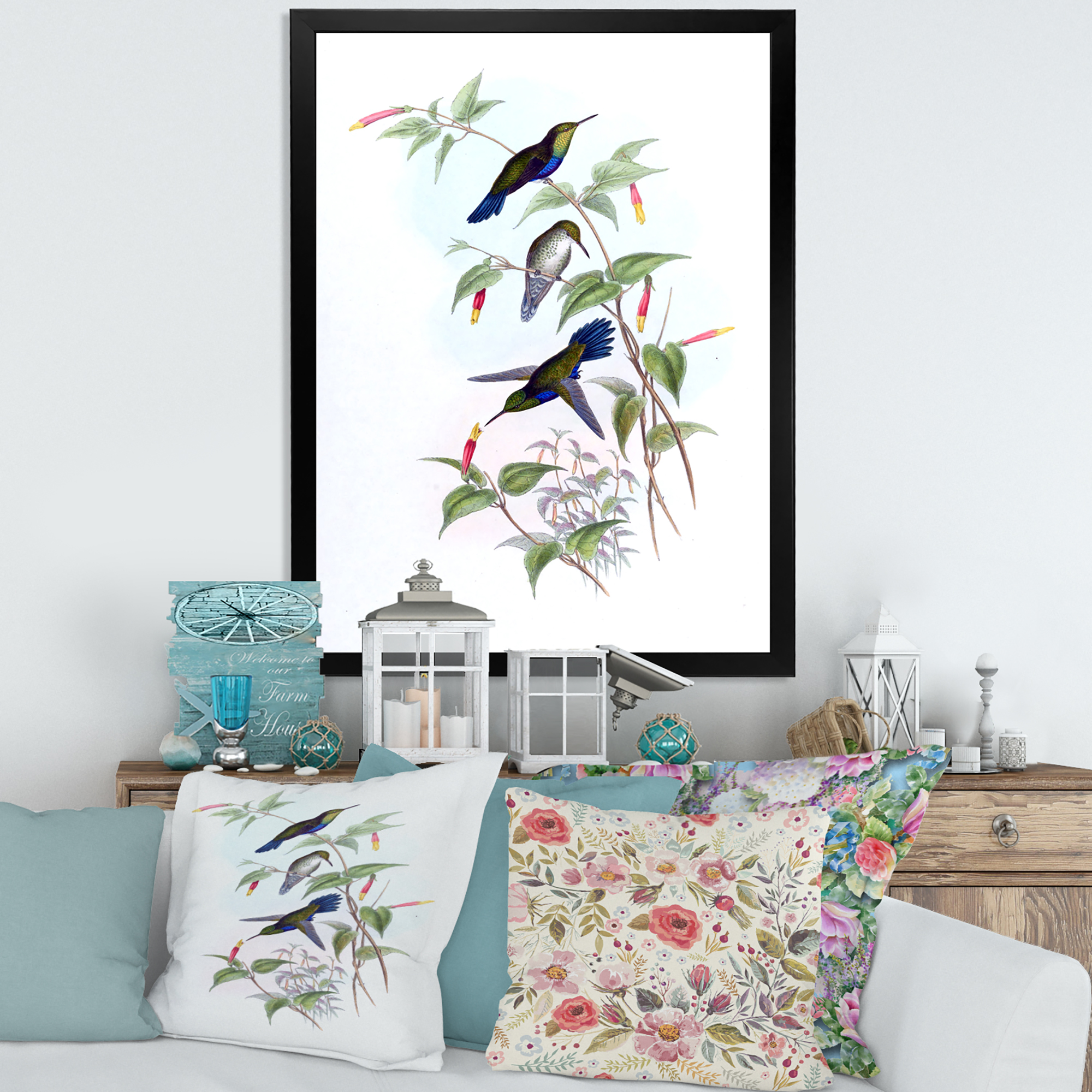 Designart 'Ancient Hummingbird I' Traditional Framed Art Print