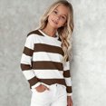 thumbnail image 2 of UAYOTSE Girls Kids Striped Long Sleeve Top Crew Neck Classic Print School Everyday Casual Outfit Fall,Sizes 9-10 Years, 2 of 7