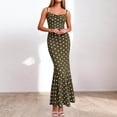 thumbnail image 5 of asdoklhq Spring Summer Dress Spring Dresses Womens Summer Fashion Casual Printed Bodycon Split Dress Maxi Dress Army Green 2X, 5 of 7