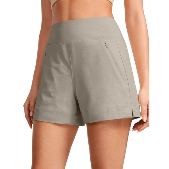 CRZ YOGA Women's Lightweight Hiking Shorts 4'' Stretch for Athletic Summer Travel Outdoor Golf with Zip Pockets