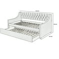 thumbnail image 5 of Fabric Twin Size Daybed with Button Tufted Back and Sloped Arms,Light Gray, 5 of 5