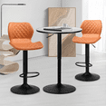 thumbnail image 4 of MoNiBloom 3 Pcs Metal Bar Set with Adjustable Height Bar Stool and Table, Silver/Brown, 4 of 11