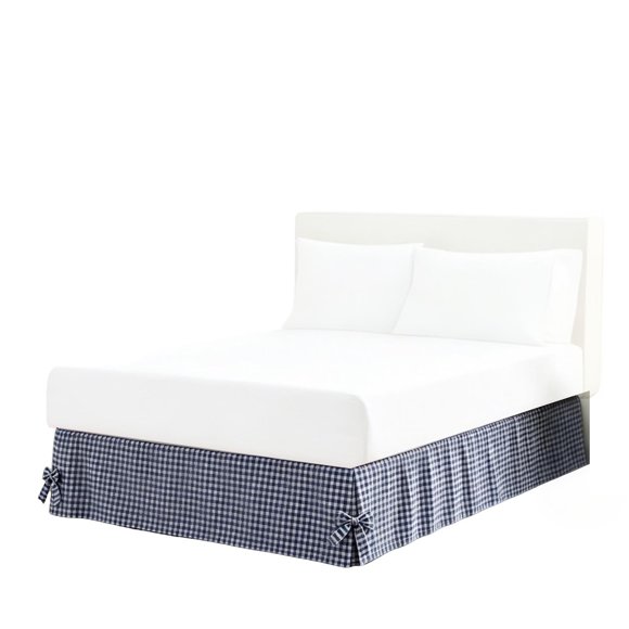 Colcha con cordones,faldón de cama a cuadros a prueba de polvo,funda para cajón de cama,delantal de cama para el hogar y el dormitorio.