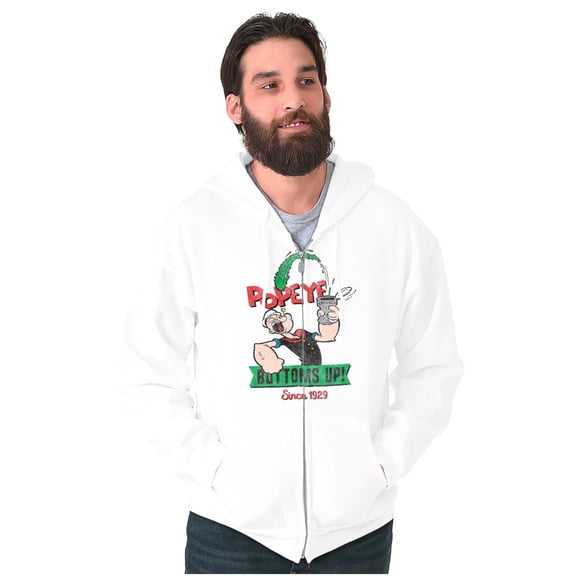 Popeye Bottoms Up Since 1929 Funny Zip Up Hoodie Men's Women's Brisco Brands M