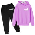 thumbnail image 3 of Ropa de otoño/invierno para niños Sudadera con capucha Abrigo para niños Sudadera para niñas + Pantalones Regalo de 2 piezas Chándal encantador de moda informal y bonito para niñas, 3 of 5
