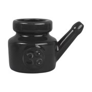 Aoanydony Ceramic Neti Pot Leakproof Sinus Rinse Pot Durable for Nasal 350ml Black 5.51 Inchx3.94 Inchx4.13 Inch