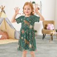 thumbnail image 3 of FORMRS Girls Short Sleeve Dress Summer Casual Round Neck A-line Beach Sundress, Sizes 2T-8T, Tiger and Peacock Pattern, 3 of 8