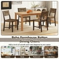 thumbnail image 6 of Gymax Wooden Dining Chair Set of 4 w/ Natural Weave Seagrass Rattan Backrest & Seat, 6 of 8