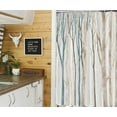 thumbnail image 3 of Brown Blue Tree Fabric Shower Curtain, Art Style Abstract Birch Forest Rustic Wood Polyester Fabric Waterproof Bath Curtain, Farmhouse Bathroom Shower Curtains with Hooks 72X72 inch, 3 of 6