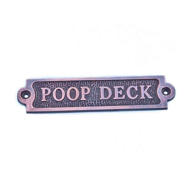 Antique Copper Deck Sign 6 Nautical Signs Bathroom Deck Sign 6 Nautical Signs