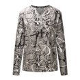 thumbnail image 4 of Camiseta de manga larga con cuello en V y estampado de moda de verano para mujer Fridja  bvmnju4857, 4 of 8