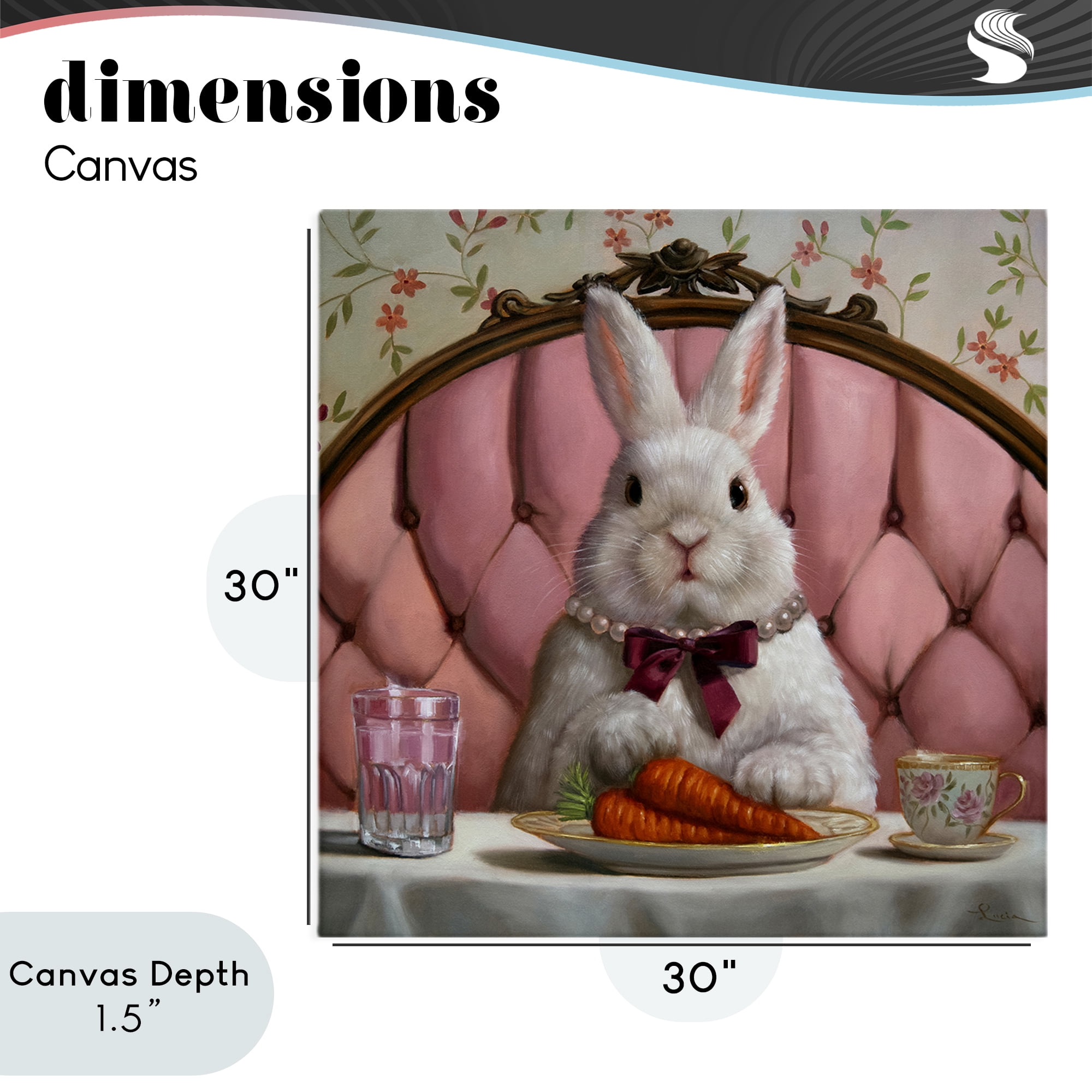 Stupell Industries Bun Appetit Rabbit Dining Canvas Wall Art, design by Lucia Heffernan