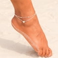 thumbnail image 3 of Double-layered anklet Retro beach ball chain heart-shaped anklet, 3 of 5