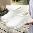 thumbnail image 3 of Men's Womens Water-proof Slip Mule Clogs Lightweight Non Slip Garden Work Shoes Comfortable Platform SlidesSandals White Size 8.5, 3 of 5