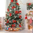 thumbnail image 6 of Autumn Pumpkin Harvest Christmas Tree Mats Waterproof Tree Skirt, Xmas Tree Stand Tray Mat Floor Protector Pad for Holiday Party Decoration, 28.3", 6 of 6