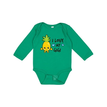 

Inktastic I Love My Gigi with Pineapple Gift Baby Boy Long Sleeve Bodysuit