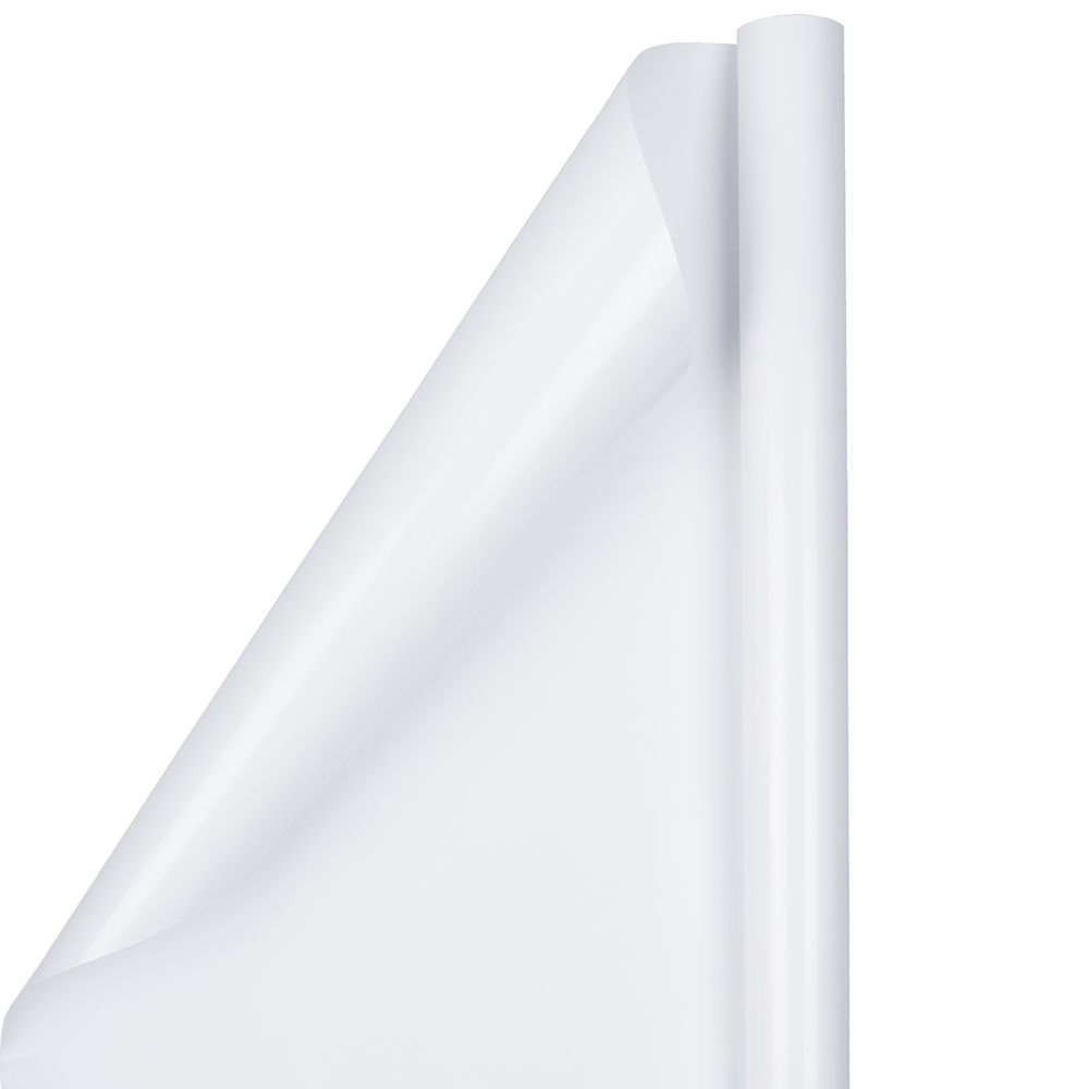 JAM Paper Glossy Wrapping Paper, 25 Sq ft, White, 2 Rolls