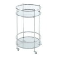 thumbnail image 1 of Convenience Concepts 134058GLCRO Royal Crest Chariot de Bar Rond en Verre à 2 Niveaux - Verre/chrome, 1 of 1